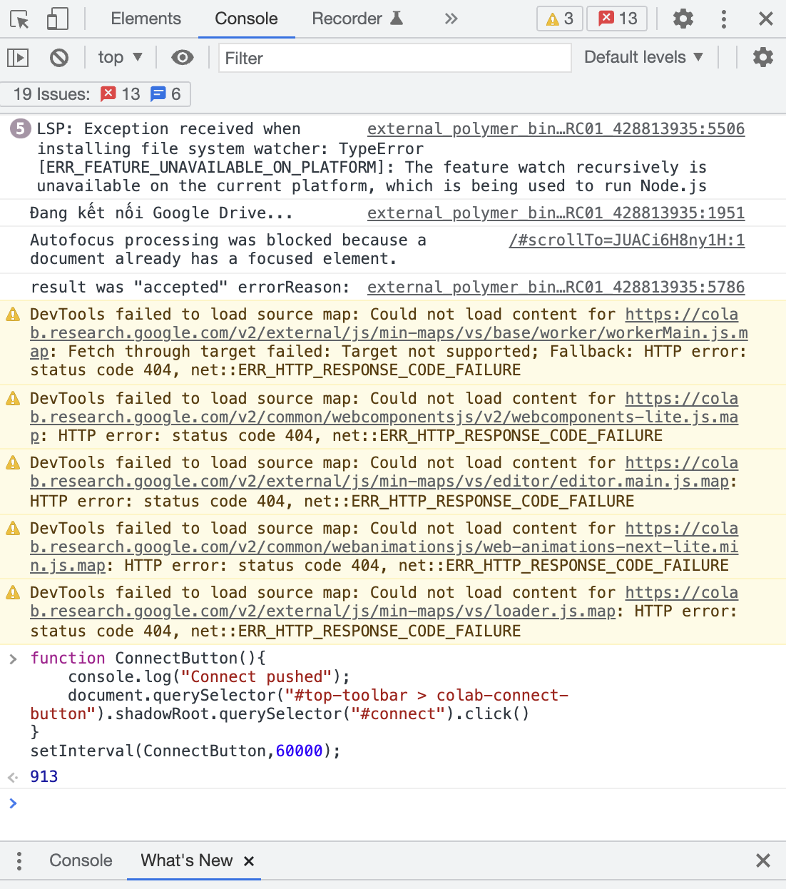 Thêm đoạn mã Javascript vào Console